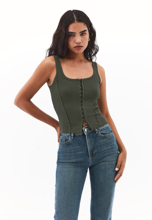 Haki Pamuklu U Yaka Atlet