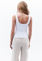 Bayan Beyaz Pamuklu U Yaka Atlet