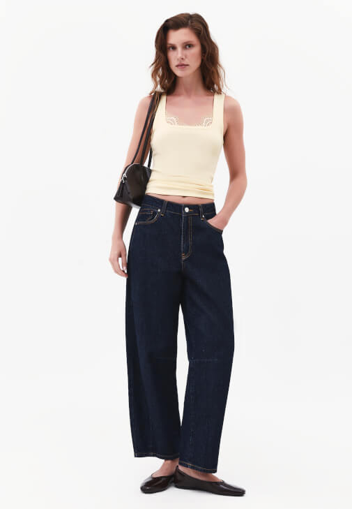 Dantelli Atlet ve Denim Kombini