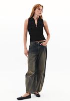 Bayan Siyah Polo Yaka Fermuarlı Atlet