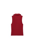 Bayan Kırmızı Polo Yaka Fermuarlı Atlet