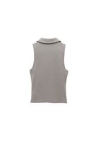 Bayan Gri Polo Yaka Fermuarlı Atlet