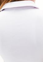 Bayan Beyaz Polo Yaka Fermuarlı Atlet