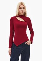 Bayan Kırmızı Cut-Out Detaylı Tişört