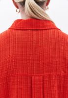 Bayan Kırmızı Oversize Cepli Gömlek