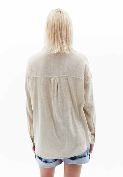 Oversize Gömlek ve Tencel Denim Şort Kombini