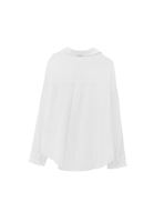 Bayan Beyaz Oversize Cepli Gömlek