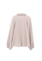 Bayan Bej Balon Kollu Oversize Gömlek