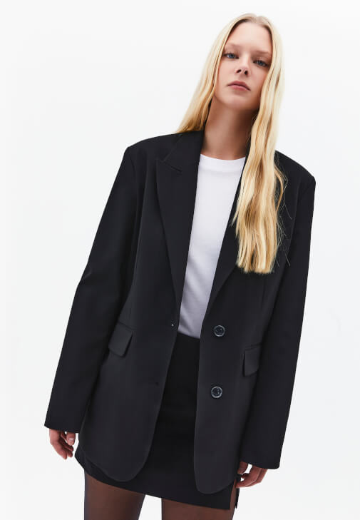 Siyah Boyfriend Blazer Ceket
