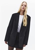 Bayan Siyah Boyfriend Blazer Ceket