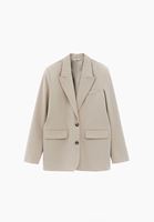 Bayan Bej Boyfriend Blazer Ceket