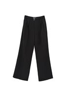 Bayan Siyah Yüksek Bel Wide-Leg Pantolon