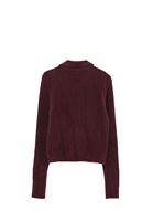 Bayan Bordo Polo Yaka Ajurlu Kazak