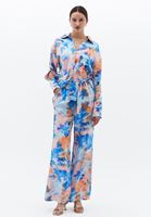 Bayan Çok Renkli Kuşak Detaylı Saten Gömlek