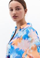 Bayan Çok Renkli Kuşak Detaylı Saten Gömlek