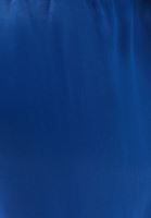 Bayan Mavi Yüksek Bel Wide-Leg Saten Pantolon