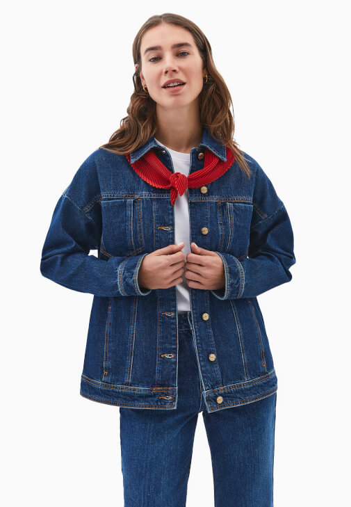 Lacivert Oversize Denim Ceket