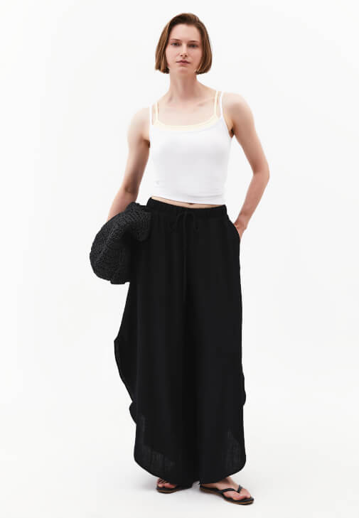  Yırtmaçlı Wide-Leg Pantolon