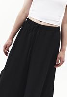 Bayan Siyah Yırtmaçlı Wide-Leg Pantolon
