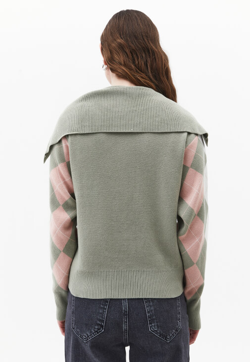 Jakarlı Kazak ve Denim Pantolon Kombini