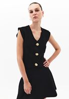 Bayan Siyah V Yaka Triko Yelek