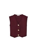 Bayan Bordo V Yaka Triko Yelek