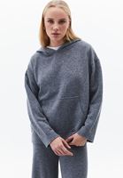 Bayan Füme Yün Karışımlı Kapüşonlu Kazak