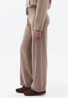 Bayan Bej Yün Karışımlı Straight-Fit Pantolon