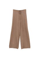 Bayan Bej Yün Karışımlı Straight-Fit Pantolon