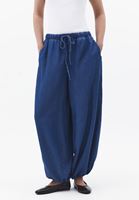 Bayan Mavi Büzgülü Denim Balon Pantolon ( TENCEL™ )