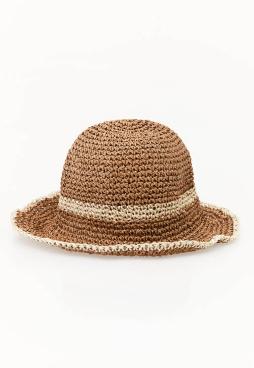 Kahverengi Hasır Bucket Şapka