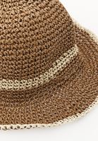 Bayan Kahverengi Hasır Bucket Şapka