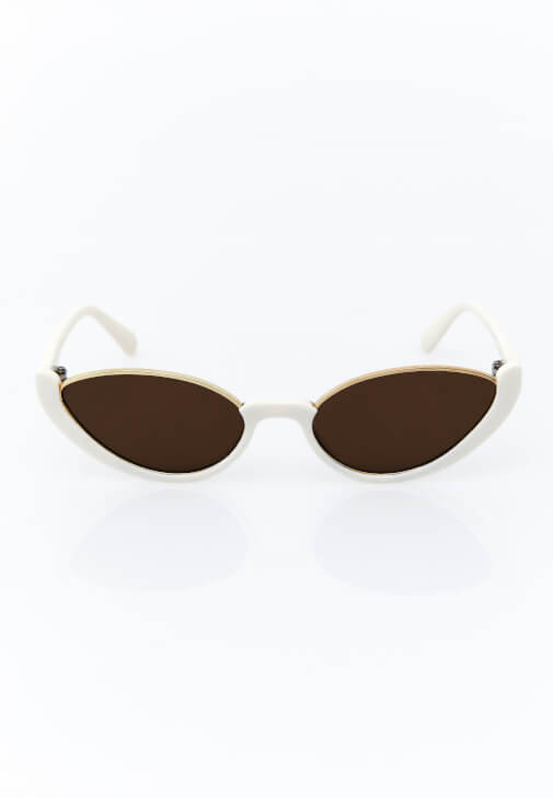 Krem Çerçeve Detaylı Güneş Gözlüğü