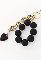 Bayan Siyah Charm Detaylı Çanta Aksesuarı