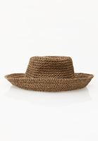 Bayan Kahverengi Fiyonklu Hasır Şapka