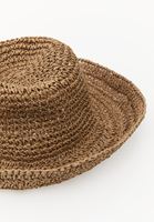 Bayan Kahverengi Fiyonklu Hasır Şapka