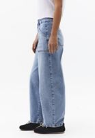 Bayan Mavi Barrel-Fit Denim Pantolon