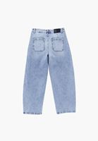 Bayan Mavi Barrel-Fit Denim Pantolon