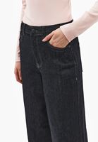 Bayan Mavi Baggy-Fit Denim Pantolon