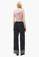 Bayan Mavi Baggy-Fit Denim Pantolon