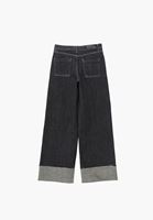 Bayan Mavi Baggy-Fit Denim Pantolon