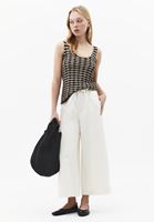 Bayan Bej Yüksek Bel Culotte Pantolon