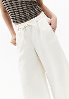 Bayan Bej Yüksek Bel Culotte Pantolon