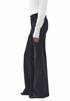 Bayan Siyah Orta Bel Flare Denim Pantolon