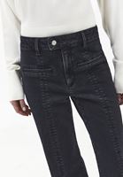 Bayan Siyah Orta Bel Flare Denim Pantolon