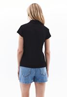 Bayan Siyah Polo Yaka Tişört