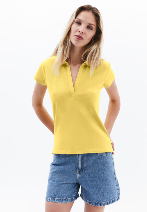 Sarı Polo Yaka Tişört