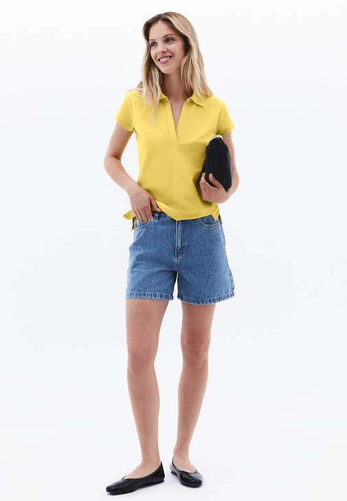 Polo Yaka Tişört ve Şort Kombini