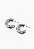 Bayan Gümüş Taş Detaylı Halka Küpe