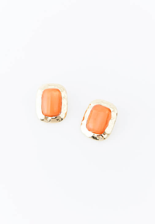 Turuncu Taşlı Küpe